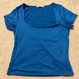 Princess Neckline Blue Top